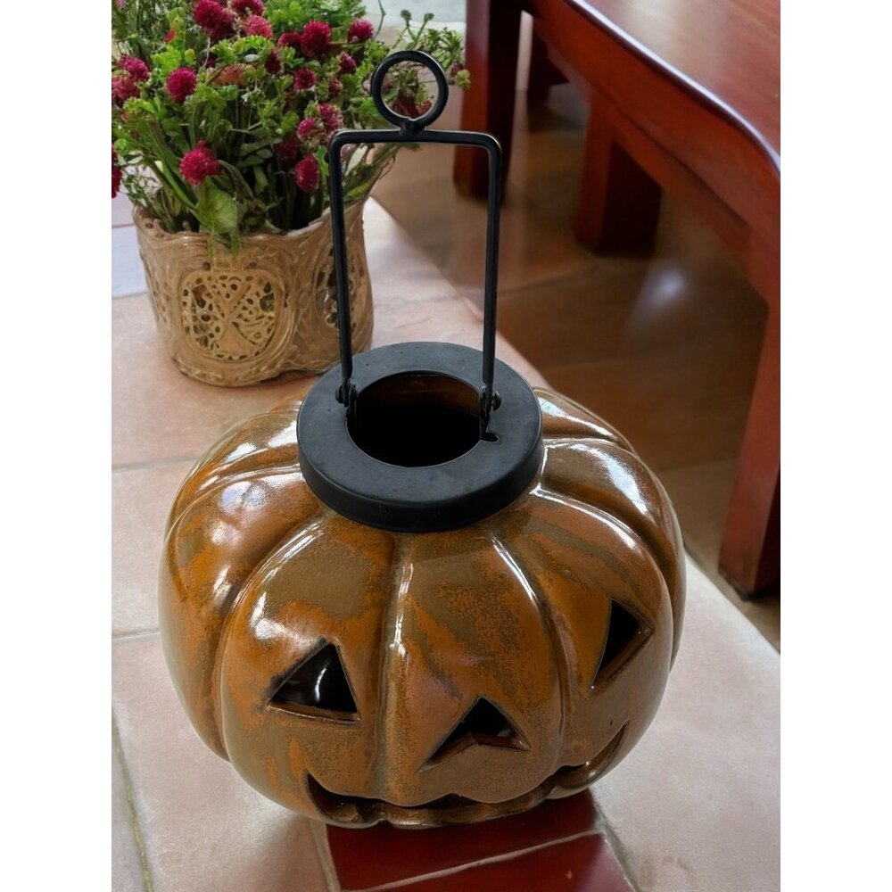 Jack O Lantern Pumpkin Halloween Tealight Candle Holder
